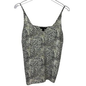 Banana Republic Animal Print Black, White and Green Tank Camisole Size Small